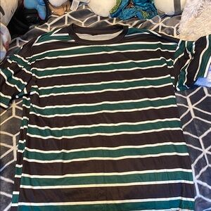 Striped Green and Black Men's Shirt